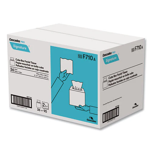 Signature Facial Tissue, 2-ply, White, Cube, 90 Sheets/box, 36 Boxes/carton - Image 3