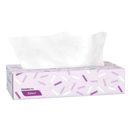 Select Flat Box Facial Tissue, 2-ply, White, 100 Sheets/box, 30 Boxes/carton - Image 1