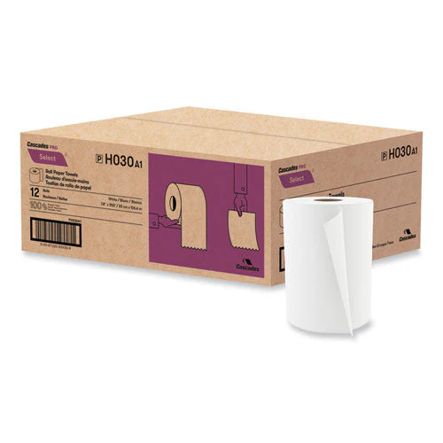 Select Roll Paper Towels, 1-ply, 7.88" X 350 Ft, White, 12 Rolls/carton - Image 2