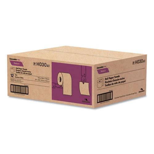 Select Roll Paper Towels, 1-ply, 7.88" X 350 Ft, White, 12 Rolls/carton - Image 3