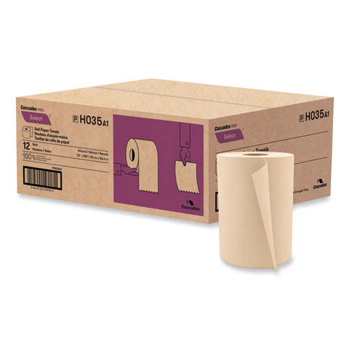 Select Hardwound Roll Towels, 1-ply, 7.88" X 350 Ft, Natural, 12 Rolls/carton - Image 1
