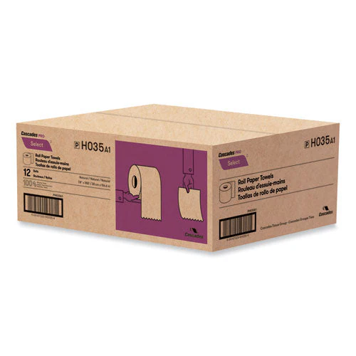Select Hardwound Roll Towels, 1-ply, 7.88" X 350 Ft, Natural, 12 Rolls/carton - Image 3