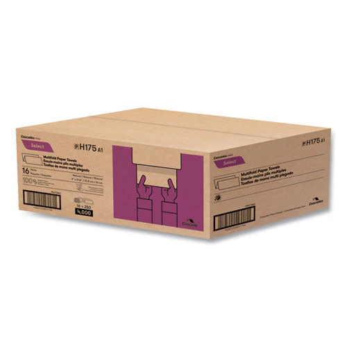 Select Folded Towels, Multifold, 1-ply, 9 X 9.45, Natural, 250/pack, 16 Packs/carton - Image 3