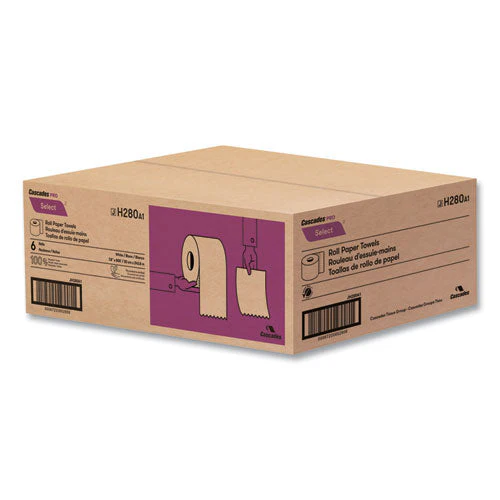 Select Hardwound Roll Towels, 1-ply, 7.88" X 800 Ft, White, 6 Rolls/carton - Image 3
