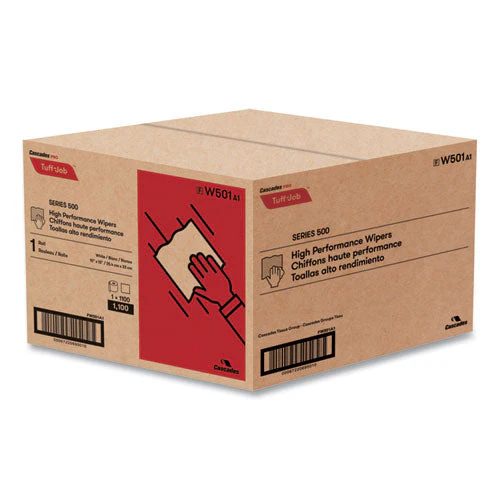 Tuff-job S500 High Performance Wipers, 10 X 13, White, 1,100/roll - Image 3