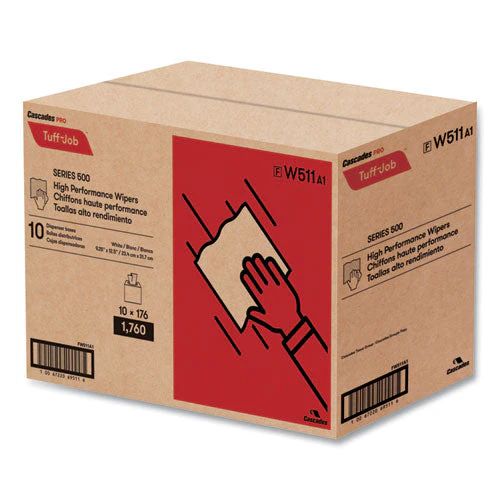 Tuff-job S500 High Performance Wipers, 9.25 X 12.5, White, 176/box, 10 Box/carton - Image 3