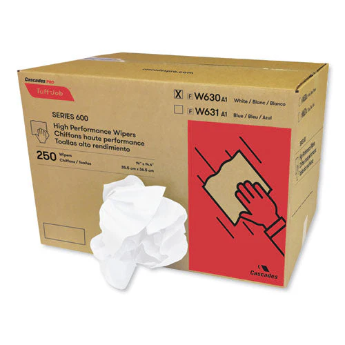 Tuff-job Spunlace Towels, Crumple Pack, 14.38 X 14, White, 250/carton - Image 1