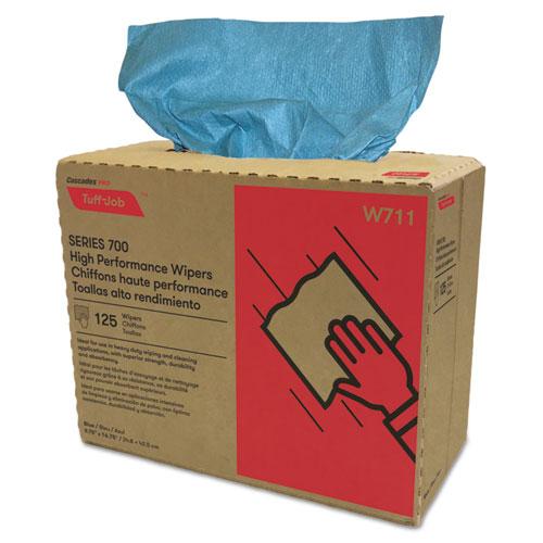 Tuff-job S700 High Performance Wipers, Blue, 9.75 X 16.75, 125/box, 6 Boxes/carton - Image 1