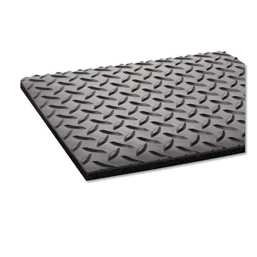 Industrial Deck Plate Anti-fatigue Mat, Vinyl, 36 X 60, Black - Image 2