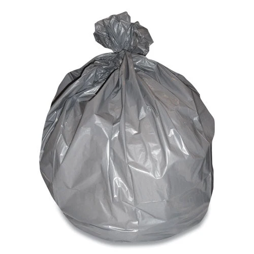 Linear Low-density Can Liners, 56 Gal, 0.95 Mil, 43" X 47", Gray, 25 Bags/roll, 4 Rolls/carton - Image 1