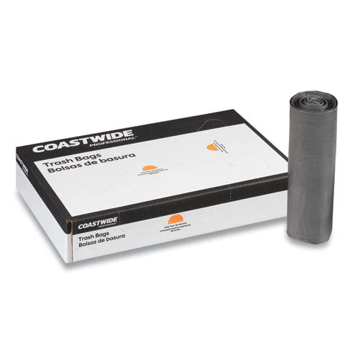 Linear Low-density Can Liners, 56 Gal, 0.95 Mil, 43" X 47", Gray, 25 Bags/roll, 4 Rolls/carton - Image 2