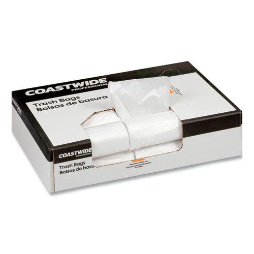 High-density Can Liners, 30 Gal, 7.87 Mic, 30" X 37", Clear, 25 Bags/roll, 20 Rolls/carton - Image 3