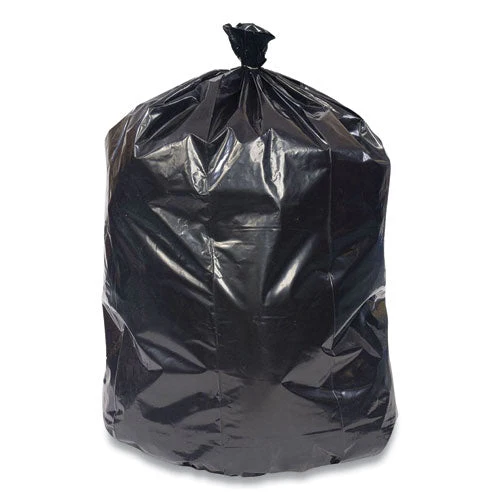 High-density Can Liners, 56 Gal, 16 To 20 Mic, 43" X 48", Black, 25 Bags/roll, 8 Rolls/carton - Image 1