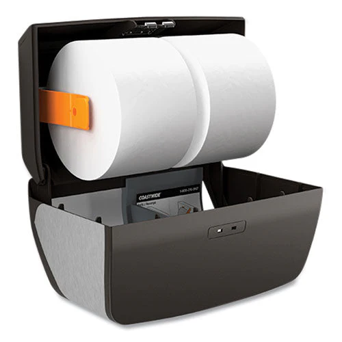 J-series Duo Bath Tissue Dispenser, 11.49 X 6.9 X 7.55, Black/metallic - Image 2