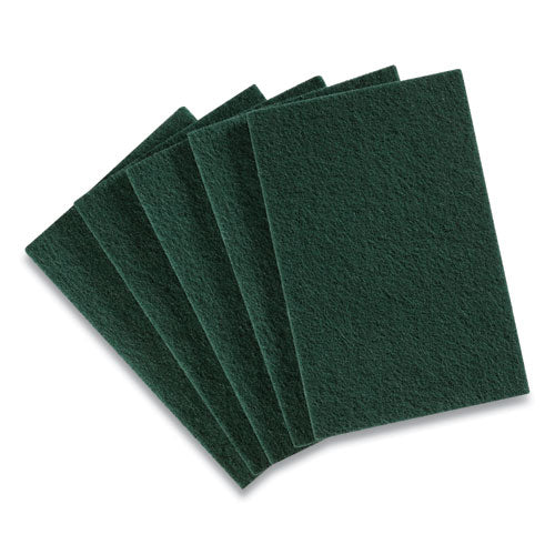Medium Duty Scouring Pads, Green, 10/pack - Image 1