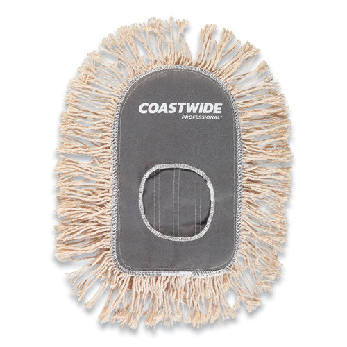 Cut-end Dust Mop Head, Wedge Shaped, Cotton, White - Image 1