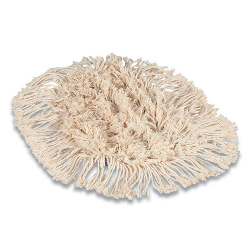 Cut-end Dust Mop Head, Wedge Shaped, Cotton, White - Image 2