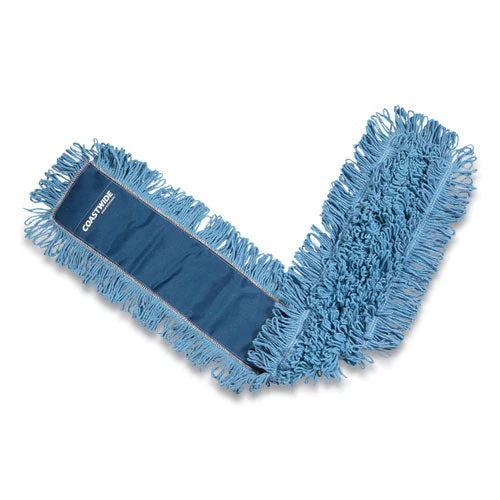 Looped-end Dust Mop Head, Cotton, 48 X 5, Blue - Image 1