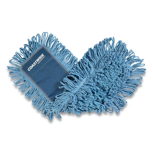 Looped-end Dust Mop Head, Cotton, 24 X 5, Blue - Image 1