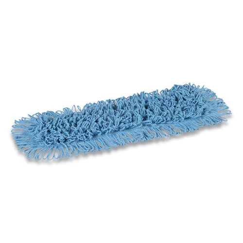 Looped-end Dust Mop Head, Cotton, 24 X 5, Blue - Image 2