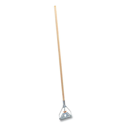 Side-gate Wet-mop Handle With Metal Head, Wood, 60" Handle, Natural - Image 2