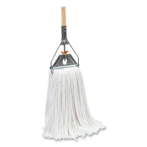 Side-gate Wet-mop Handle With Metal Head, Wood, 60" Handle, Natural - Image 3