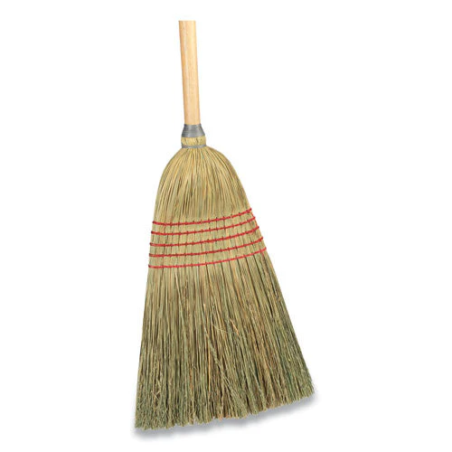 Corn Broom, Corn Fiber Bristles, 56" Overall Length, Natural - Image 1