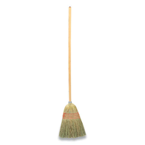 Corn Broom, Corn Fiber Bristles, 56" Overall Length, Natural - Image 2