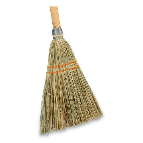 Corn Broom, Corn Fiber Bristles, 40" Overall Length, Natural - Image 1