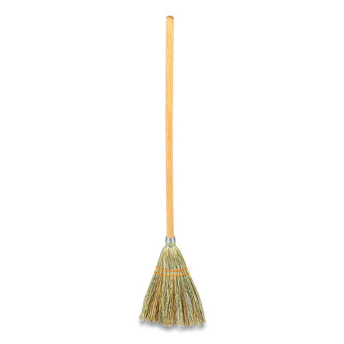 Corn Broom, Corn Fiber Bristles, 40" Overall Length, Natural - Image 2