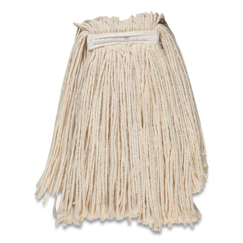 Cut-end Wet Mop Head, Cotton, #24, 1" Headband, White - Image 2
