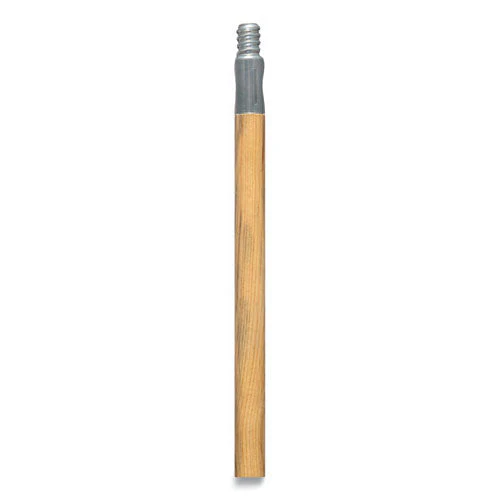 Push Broom Handle With Metal Thread, Wood, 60", Natural - Image 1