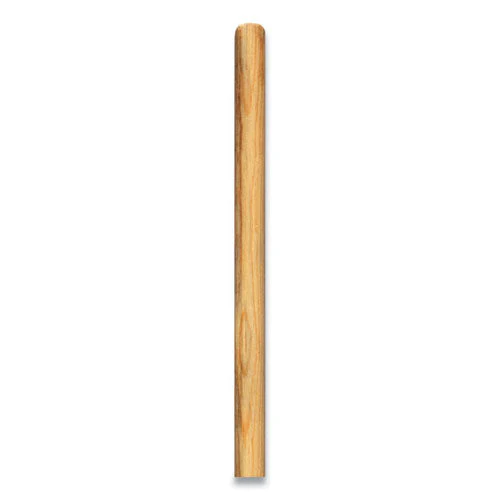 Push Broom Handle With Metal Thread, Wood, 60", Natural - Image 2