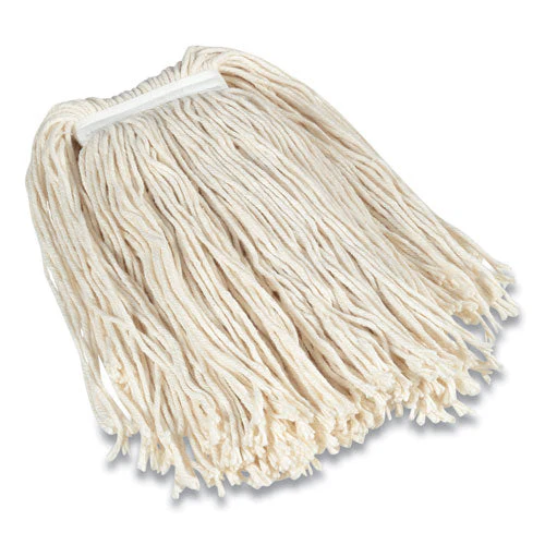 Cut-end Wet Mop Head, Cotton, #32, 1" Headband, White - Image 1
