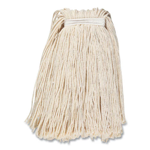 Cut-end Wet Mop Head, Cotton, #32, 1" Headband, White - Image 2