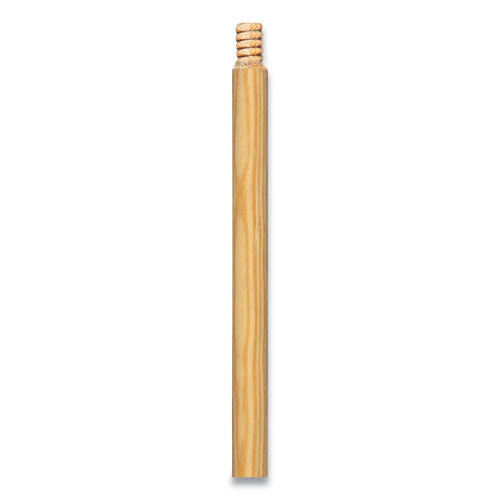 Push Broom Handle With Wood Thread, Wood, 60", Natural - Image 1