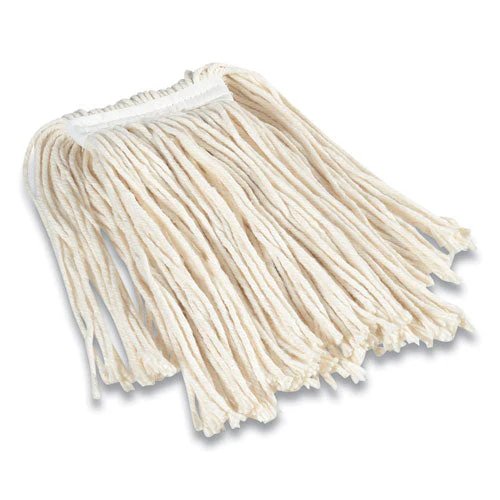 Cut-end Wet Mop Head, Cotton, #16, 1" Headband, White - Image 1