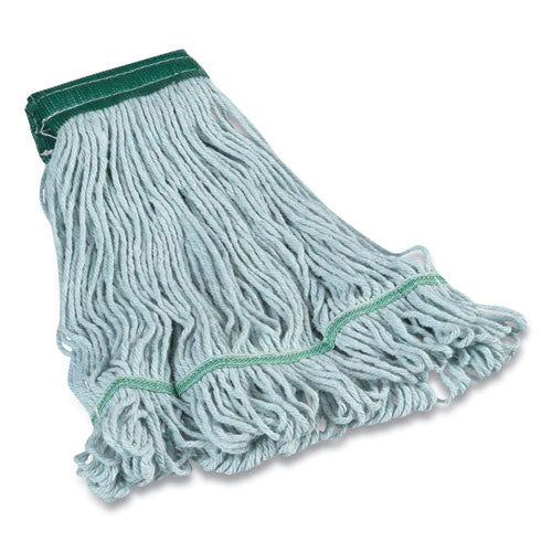 Looped-end Wet Mop Head, Pet/cotton Blend, Medium, 5" Headband, Blue - Image 1