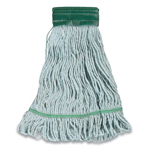 Looped-end Wet Mop Head, Pet/cotton Blend, Medium, 5" Headband, Blue - Image 2