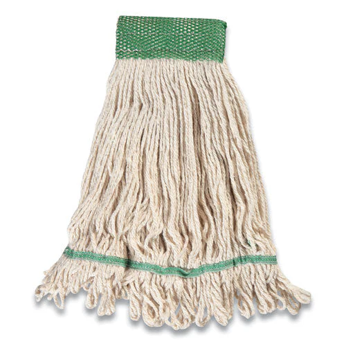 Looped-end Wet Mop Head, Cotton, Medium, 5" Headband, White - Image 2
