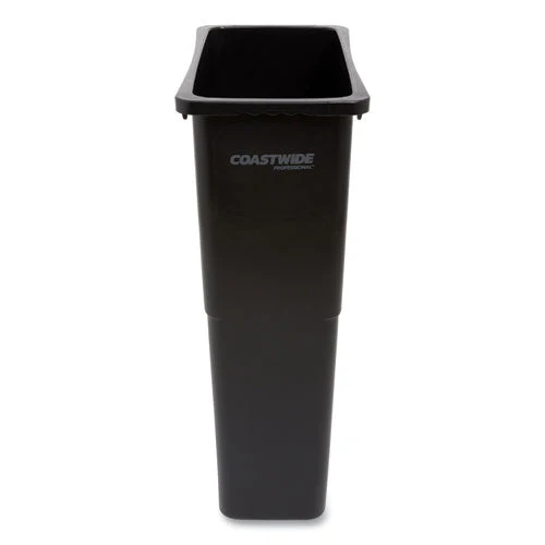 Slim Open Top Trash Can, 23 Gal, Plastic, Black - Image 1
