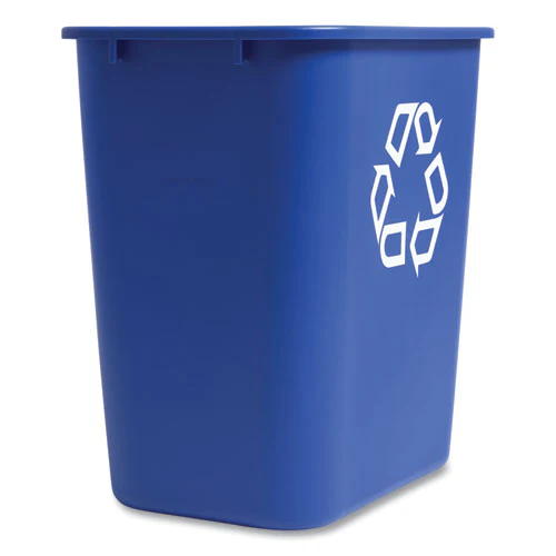 Open Top Indoor Recycling Container, Plastic, Blue - Image 1