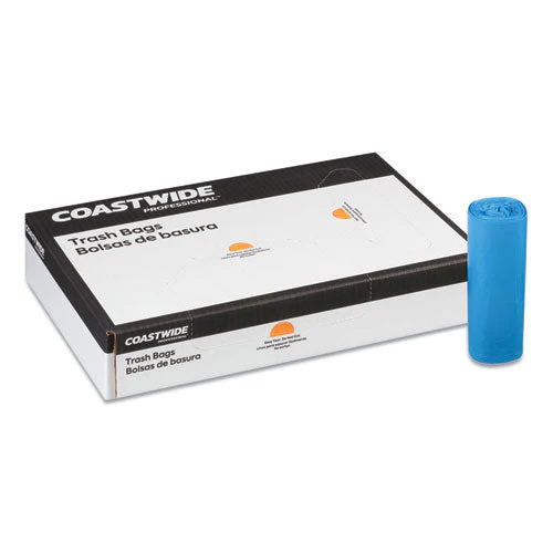 High-density Can Liners, 30 Gal, 14 Mic, 30.5" X 43", Blue, 25 Bags/roll, 10 Rolls/carton - Image 2