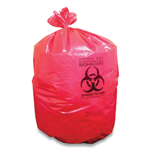 Biohazard Can Liners, 45 Gal, 40 X 46, Red, 200/carton - Image 1