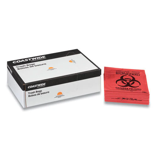 Biohazard Can Liners, 45 Gal, 40 X 46, Red, 200/carton - Image 2
