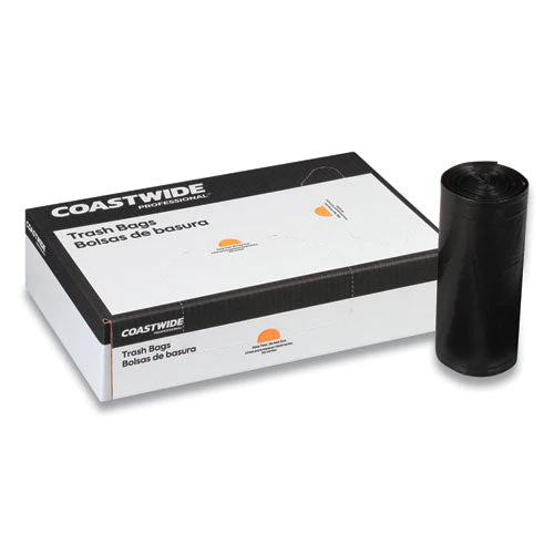 Reprocessed Resin Can Liners, 60 Gal, 1.5 Mil, 38" X 58", Black, 20 Bags/roll, 5 Rolls/carton - Image 2