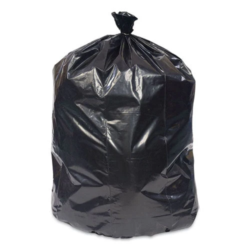 Reprocessed Resin Can Liners, 60 Gal, 1.3 Mil, 38" X 58", Black, 100/carton - Image 1