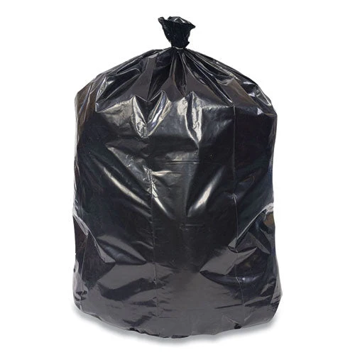 Reprocessed Resin Can Liners, 56 Gal, 1.5 Mil, 43" X 46", Black, 25 Bags/roll, 4 Rolls/carton - Image 3