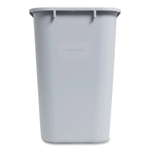 Open Top Indoor Trash Can , 7 Gal, Plastic, Gray - Image 1