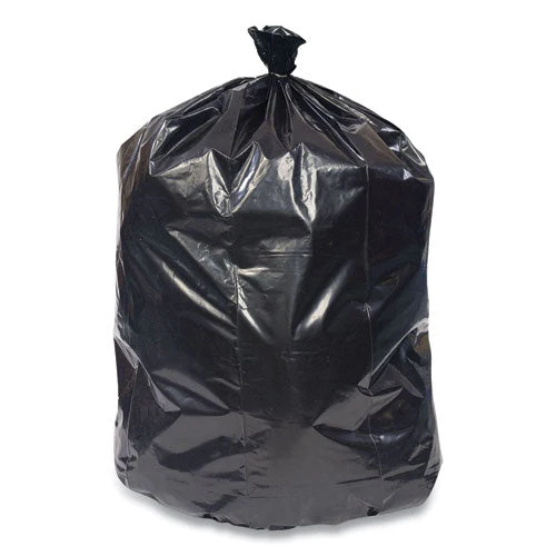 High-density Can Liners, 33 Gal, 22 Mic, 33" X 40", Black, 25 Bags/roll, 8 Rolls/carton - Image 1